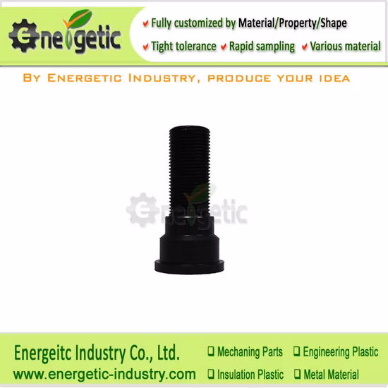 Servicio de mecanizado de piezas de rosca mecanizadas de PVDF Peek PTFE Torneado CNC Varilla de rosca de PVDF Peek PTFE Rosca de plástico roscado CNC